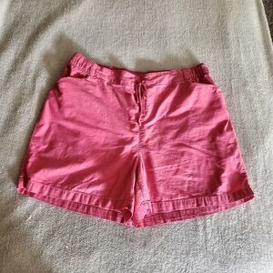 Lane Bryant Pink Shorts 18/20 Waist Tie Pockets Summer Fun Casual Comfy